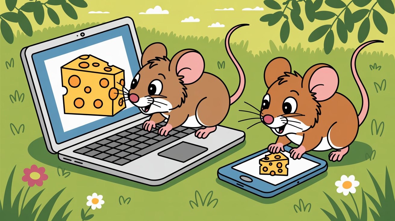 Why Mobile Responsiveness Is Non-Negotiable for Your Website's Success 1 two mice illustrating the concept of mobile responsiveness importance