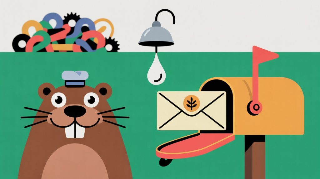 The Automation Kickstart: Your First Automated Email and Text System, Made Simple 1 a friendly beaver with brown fur and a w C8lA8mG3Te6XiA9tUm8Fyw 4 GX7mjbQu T IMI7ONJrQ