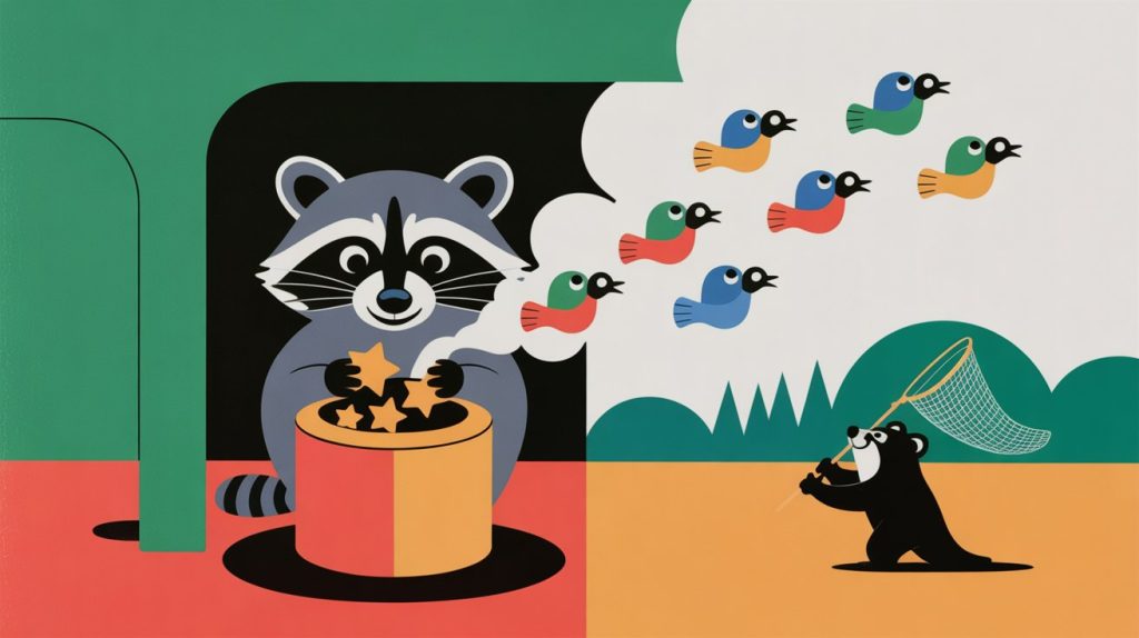 Turn Reviews Into a Lead Machine 1 a clever raccoon in a workshop is feedin GxBBQ1T6TAOD1 X9QDe2Ew 3WuCbEK6Sx286JdM6EANtg